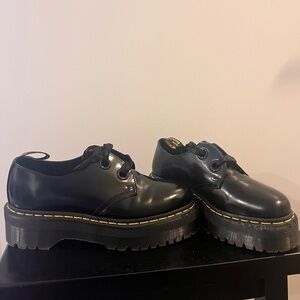 Dr. Martens Shiny Black Platform Shoes